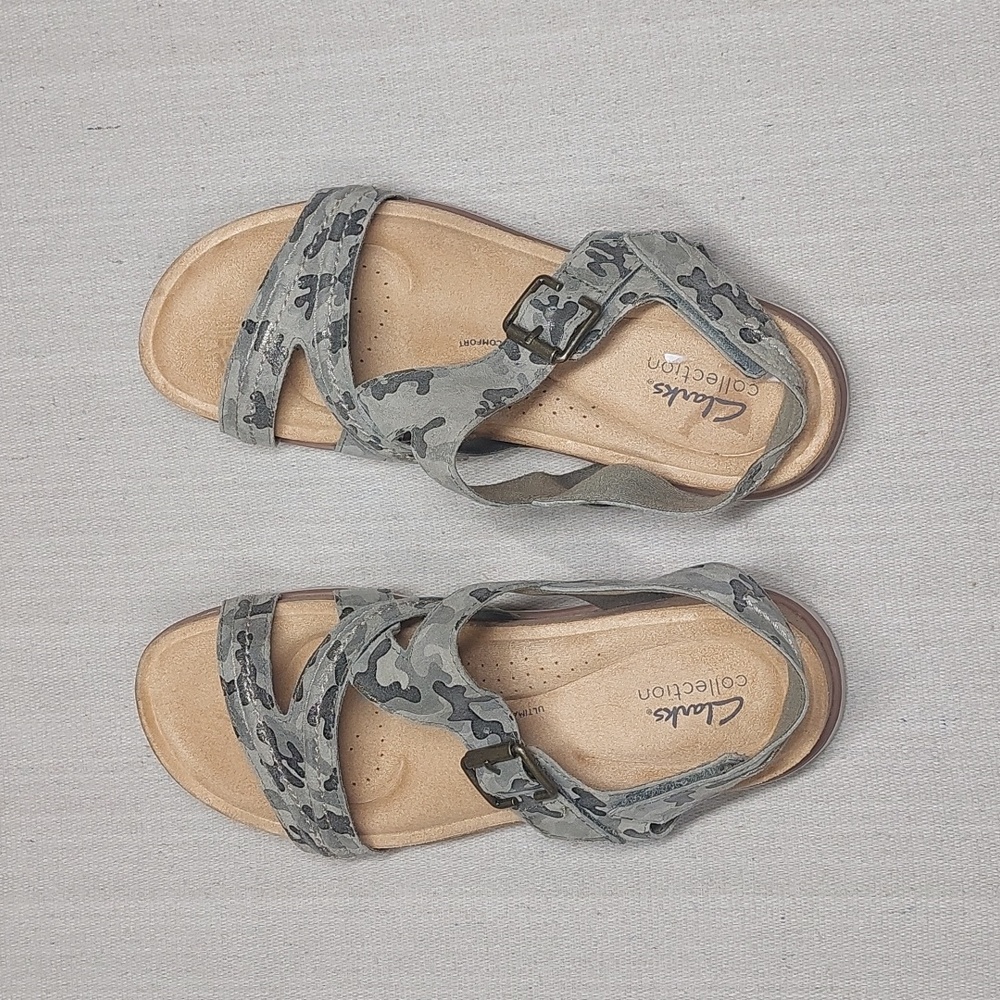 Clarks Sandles Size 9 Womens Camo Print